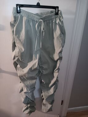 SHEIN Women's Sage Green Drawstring Track Pants